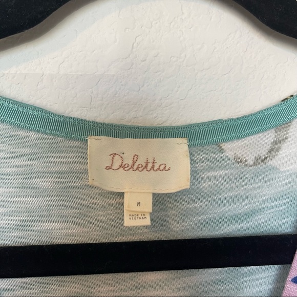 Deletta Anthropologie Azores Top Twist Floral Top - Picture 5 of 7